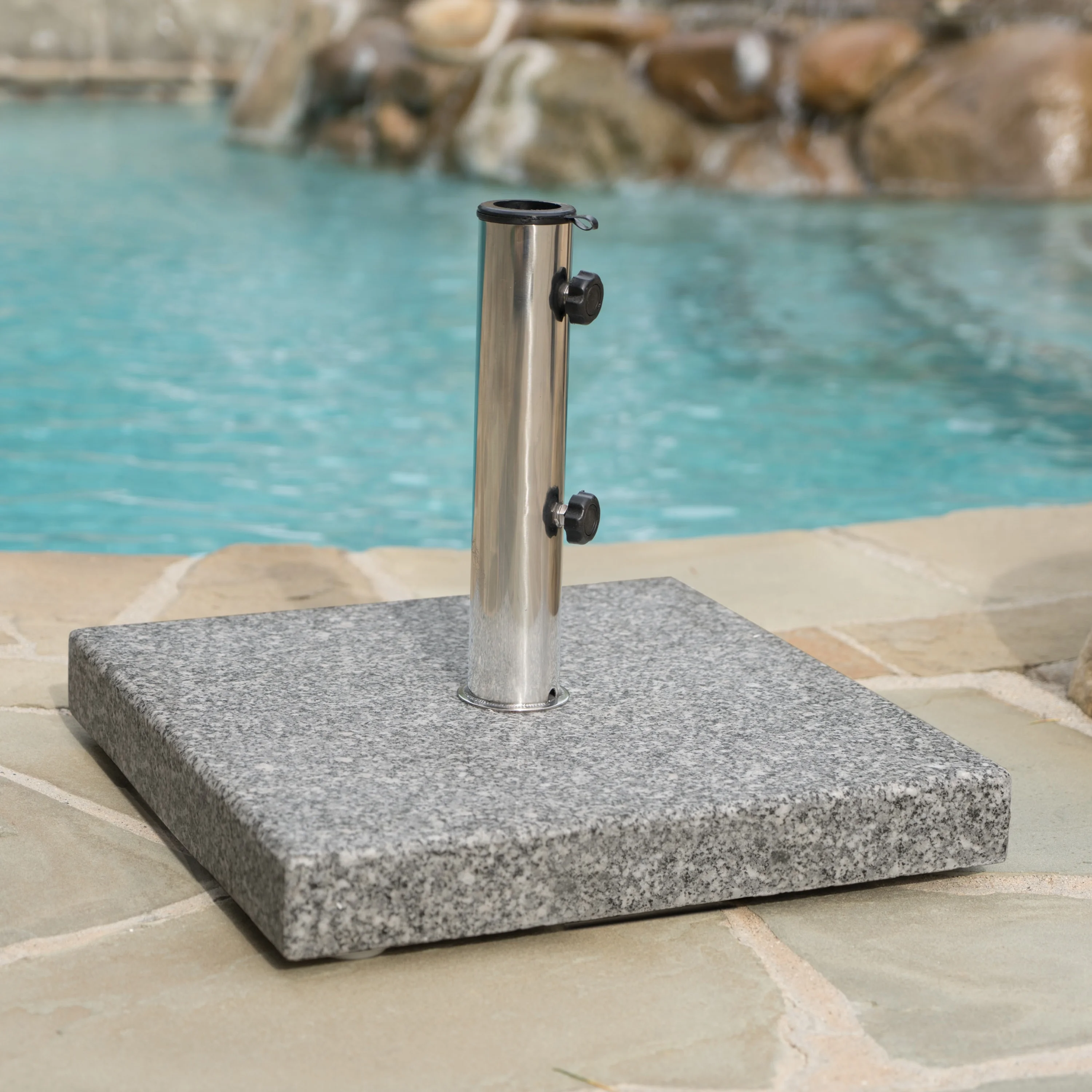 Niccolo Outdoor Granite and Stainless Steel Umbrella Base Natural Grey 7111dcc0 e0e9 4306 9273 5b8d53693b31.c60443b7b9d87d578ebd34ca970812c7.jpeg