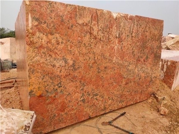 alaska red granite block from indian quarry