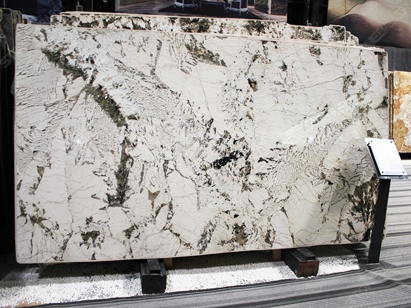 alpine white granite slab