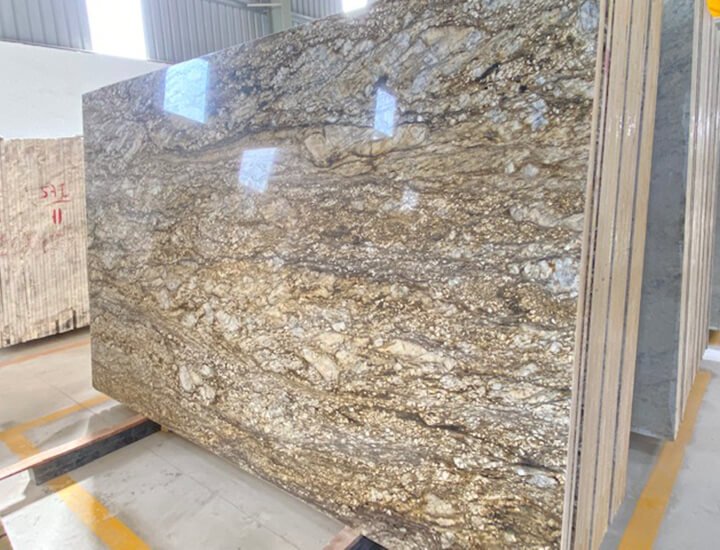 blue dunes gold granite slab