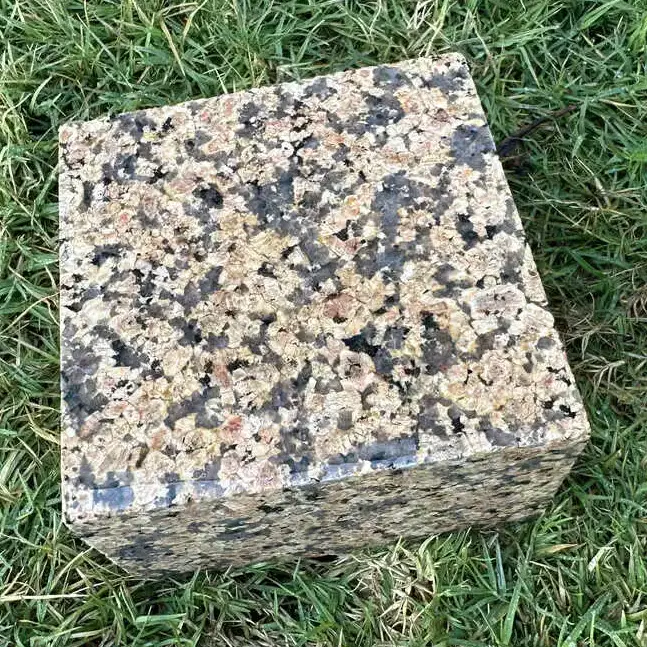 cream granite cobblestone close view