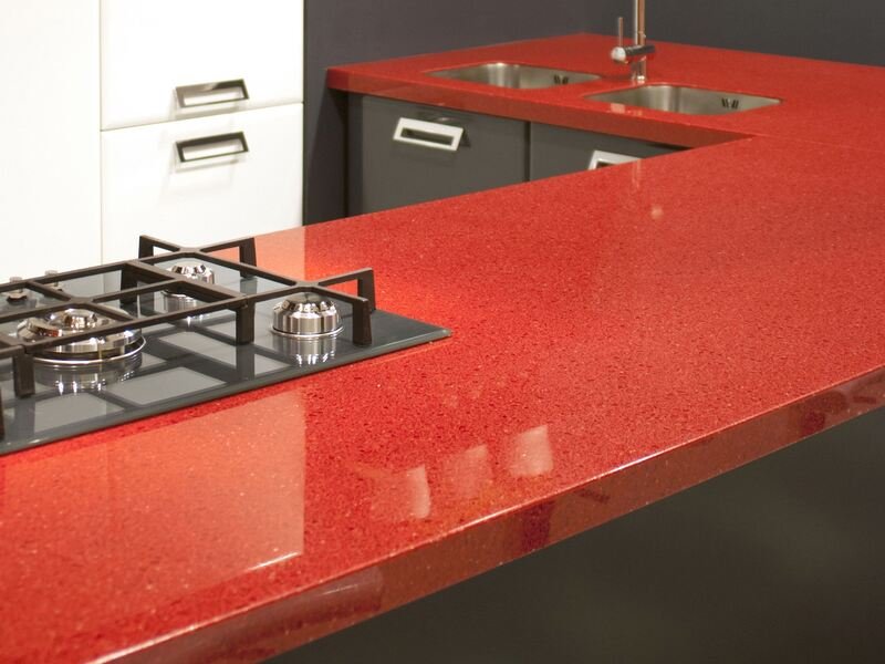 lakha red granite kitchen countertop