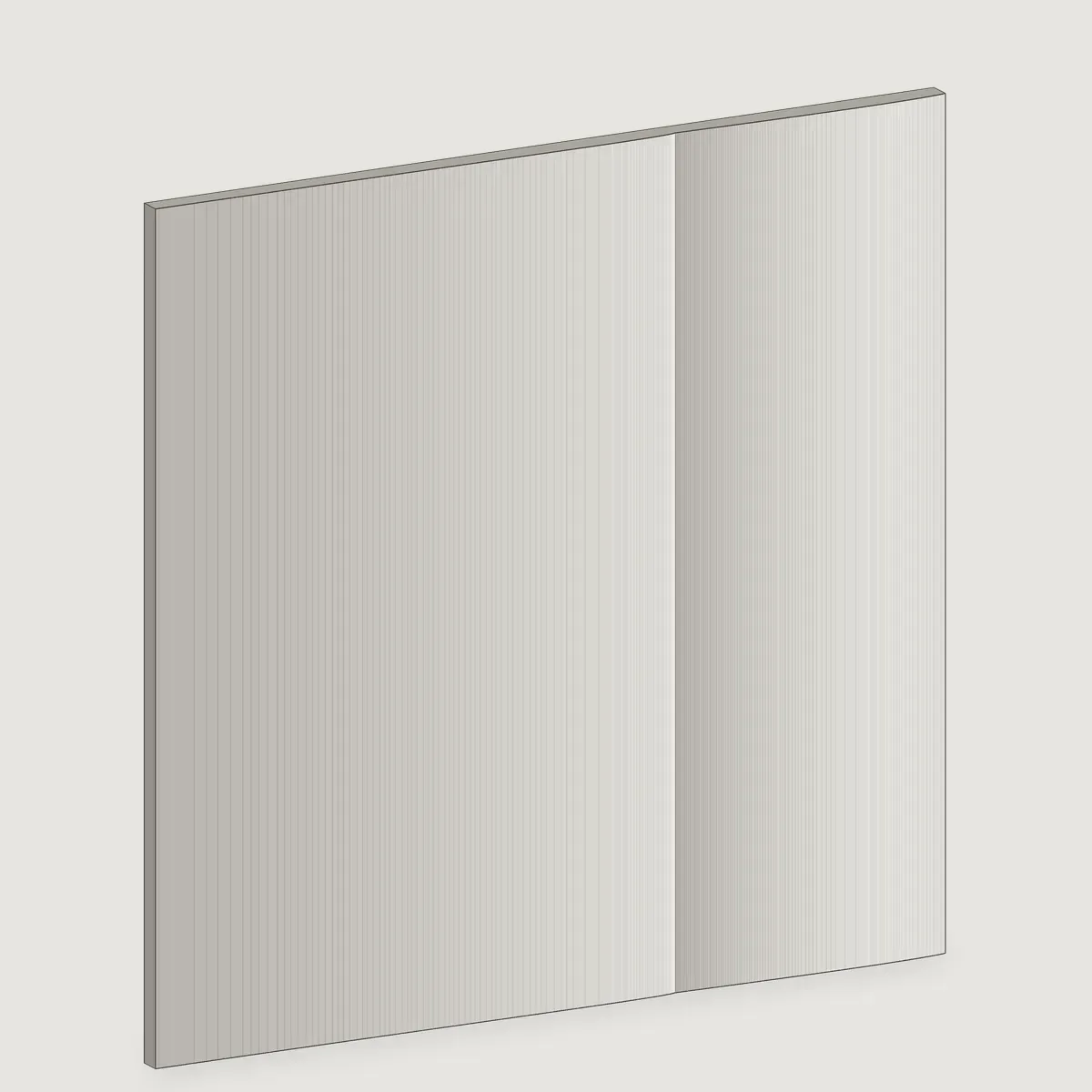 Dune fluted stone wall panel, isometric views