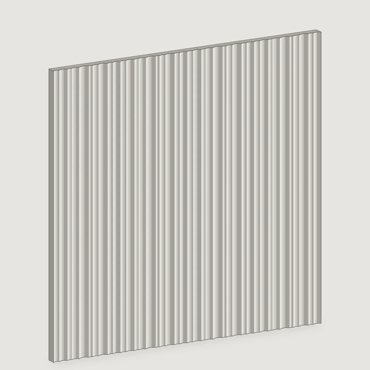 Scallop Cluster fluted stone wall panel, isometric view