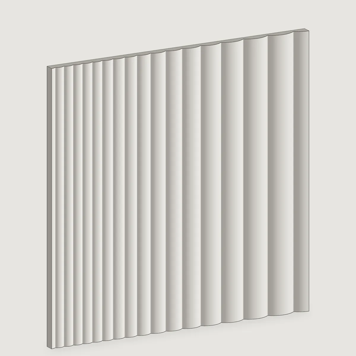 Tidal Flow fluted stone wall panel, isometric view