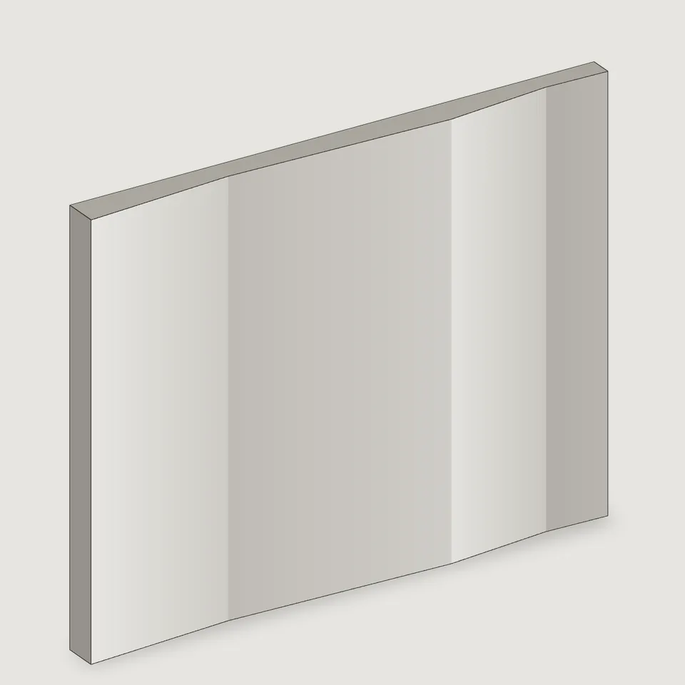 Carved edge of the Facet fluted stone panel