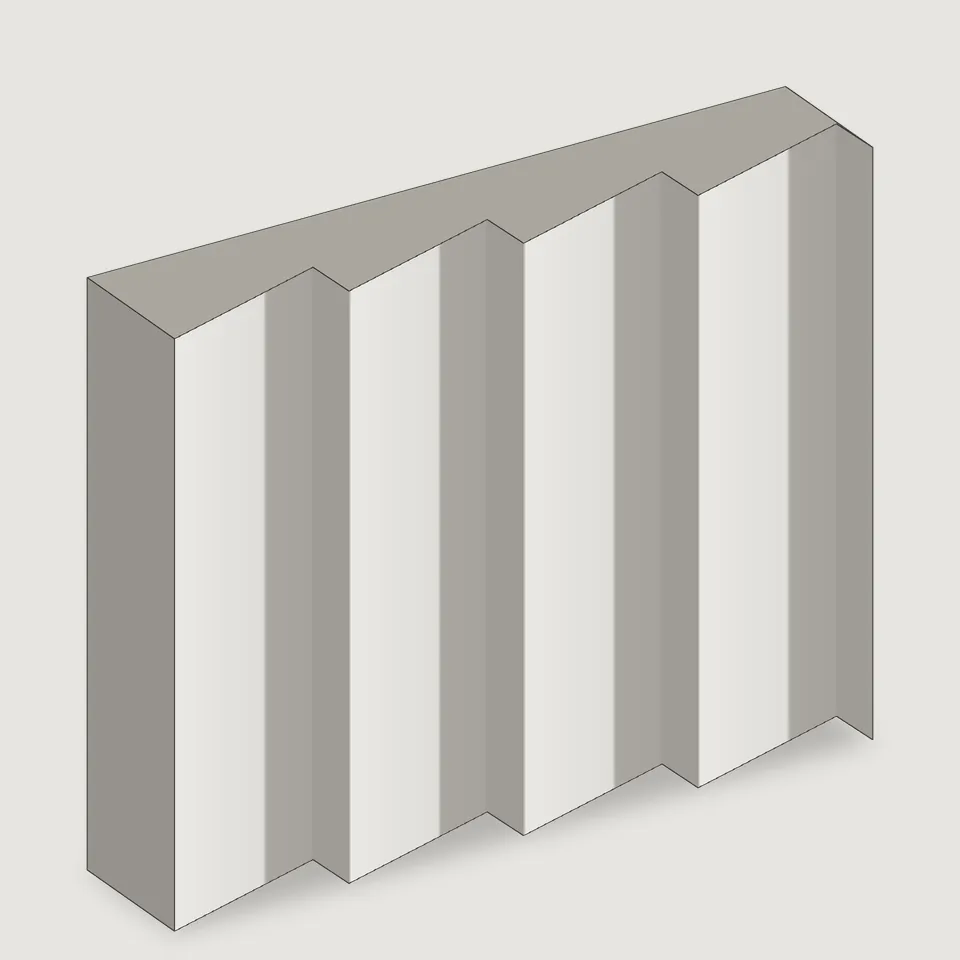 Carved edge of the Firenze fluted stone panel