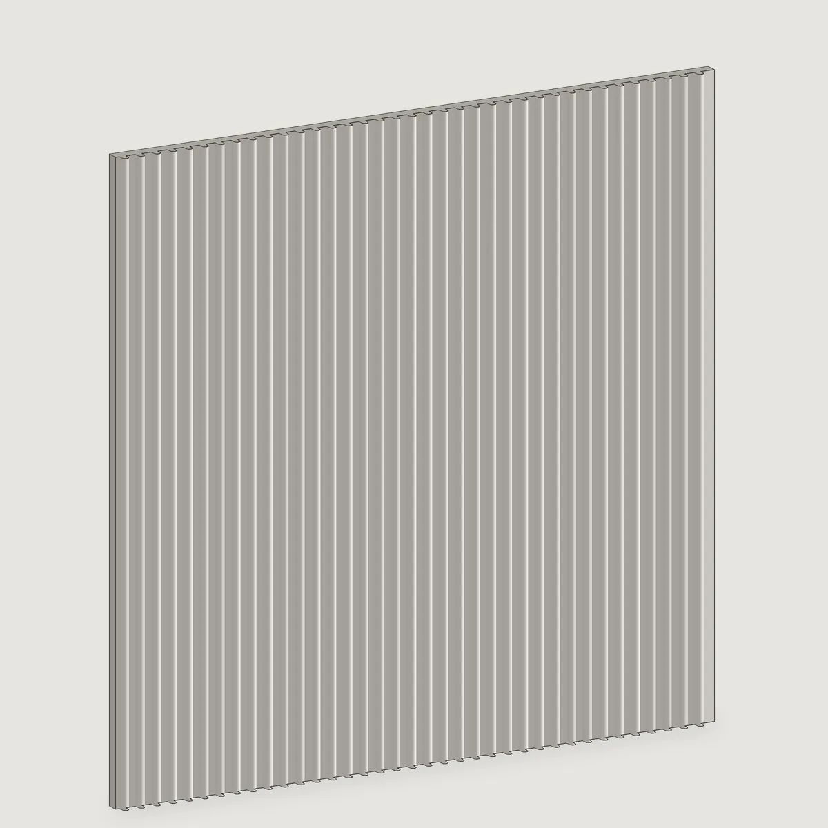 Grappa fluted stone wall panel, isometric view