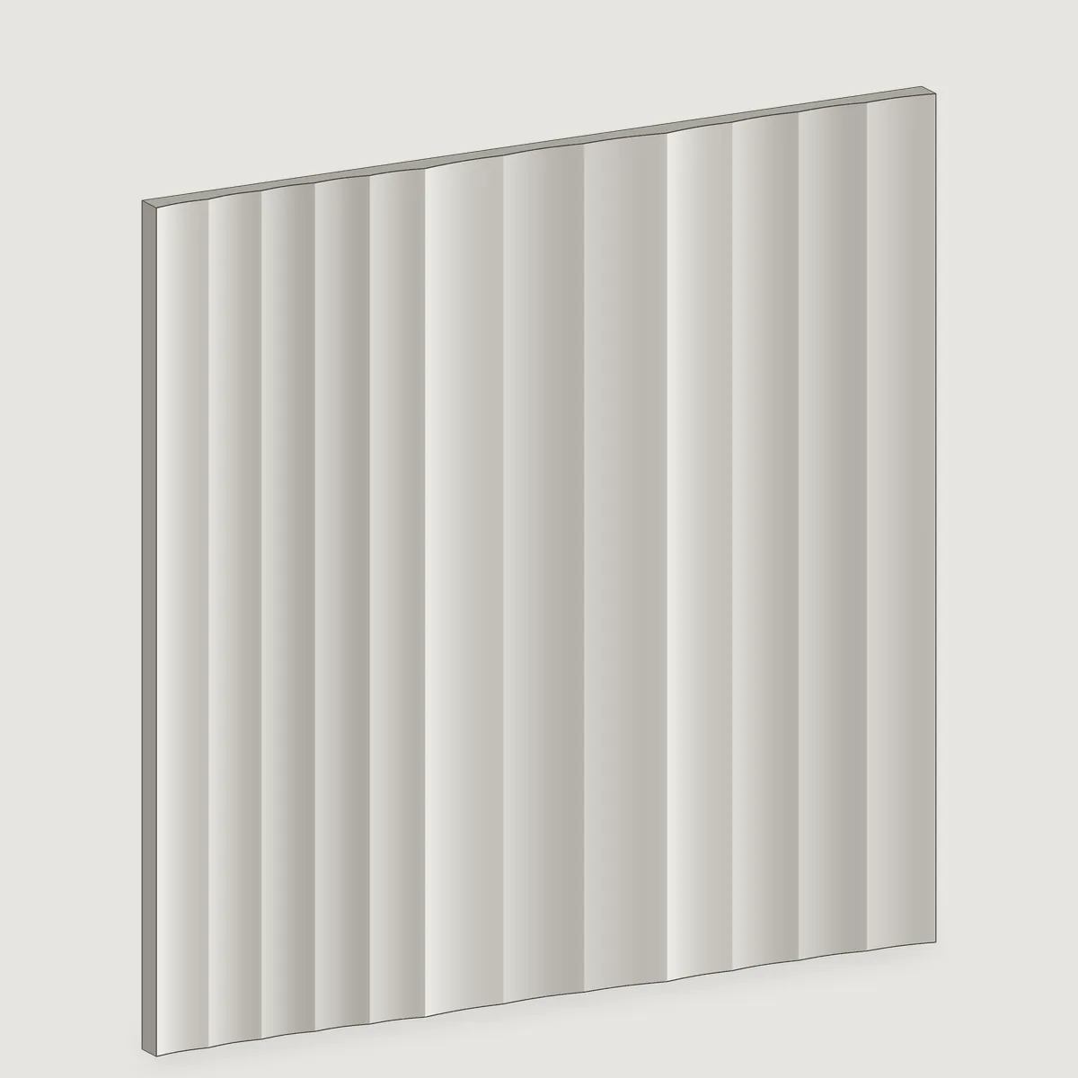 Cadence I fluted stone wall panel, isometric view