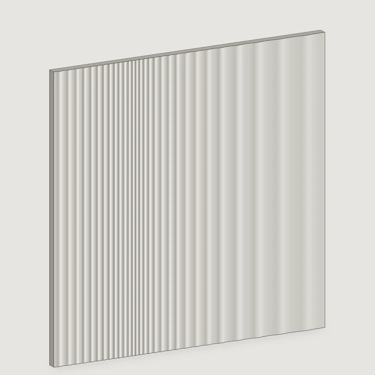 Drift fluted stone wall panel, isometric view