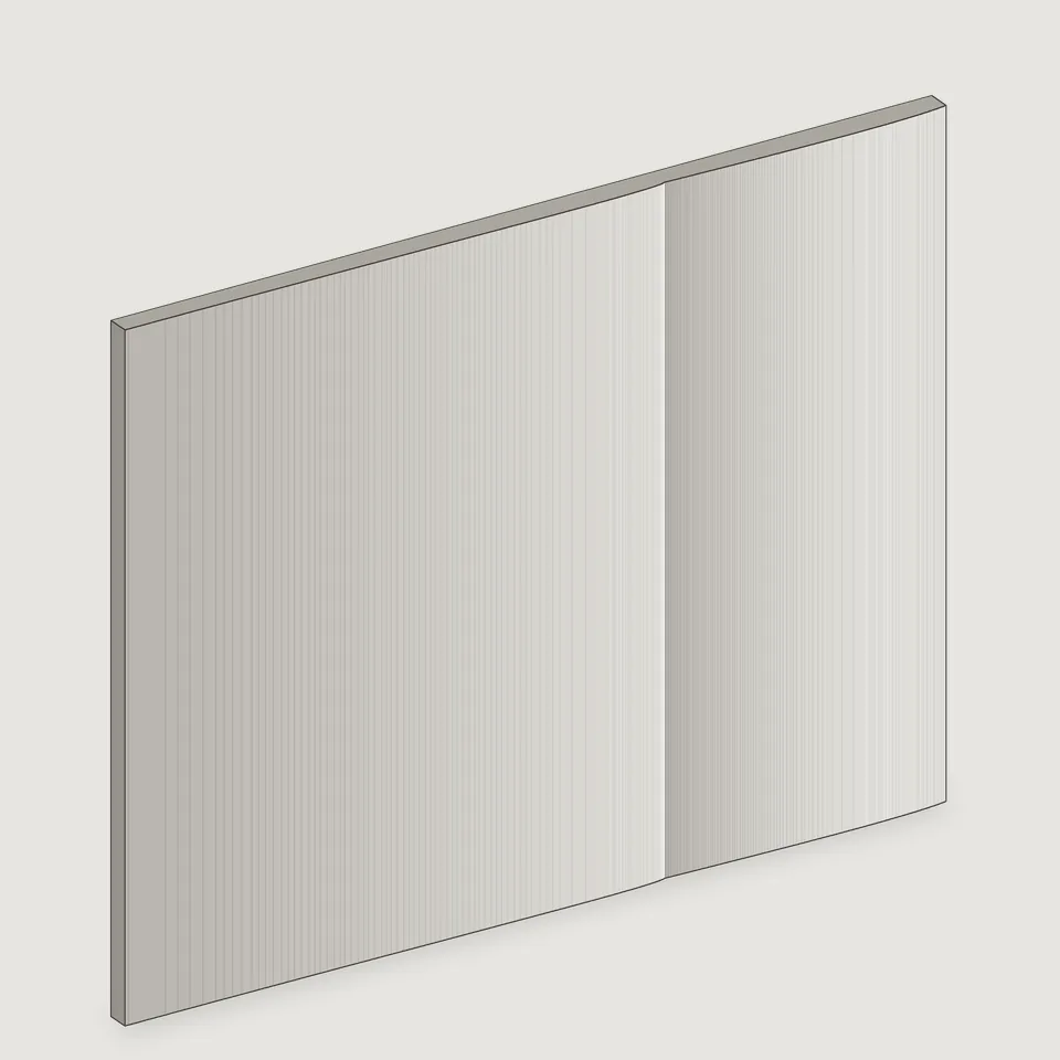 Carved edge of the Dune fluted stone panel