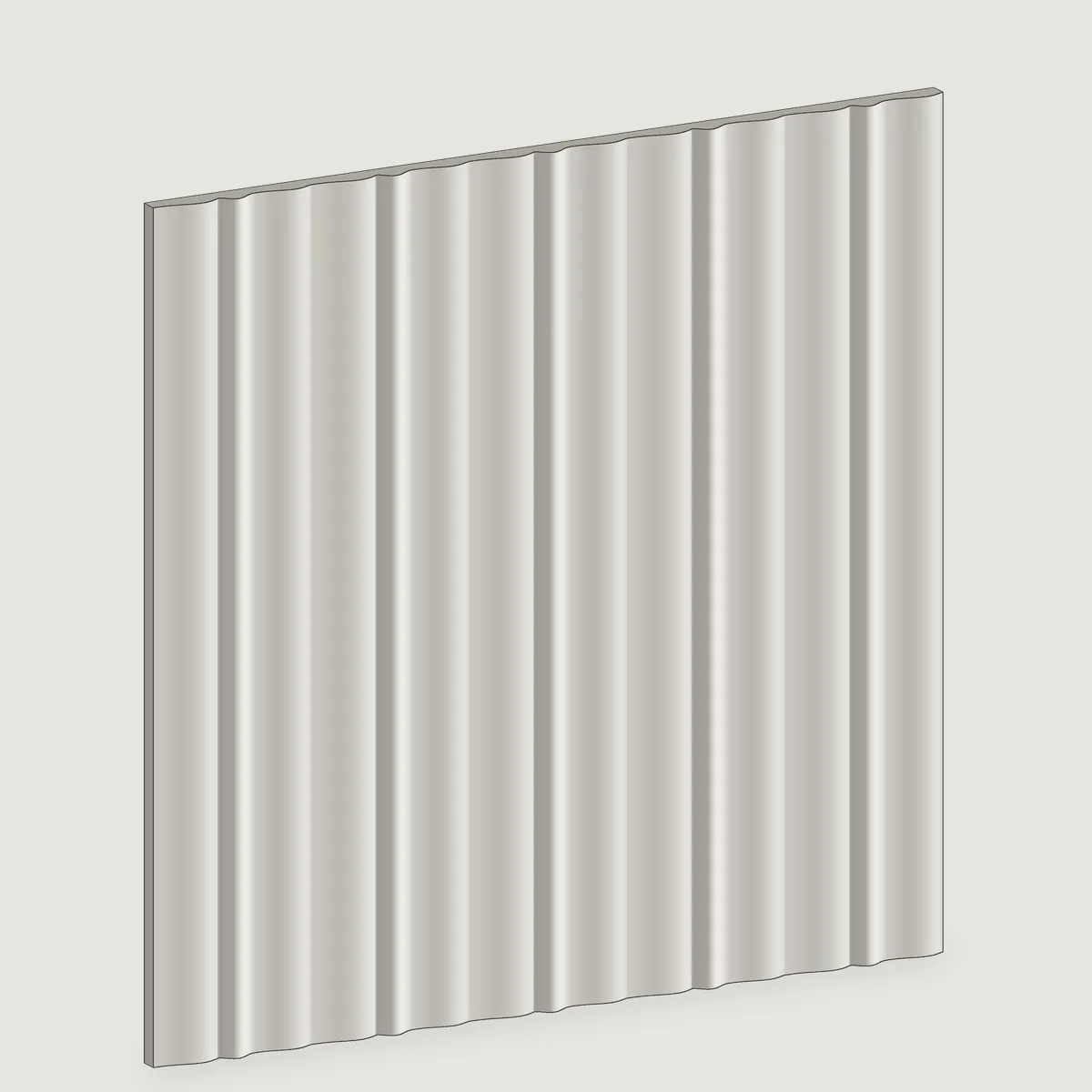 Swell & Crest fluted stone wall panel, isometric view