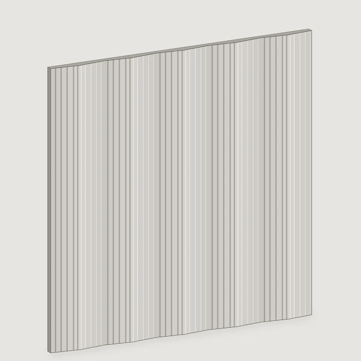 Terrace fluted stone wall panel, isometric view