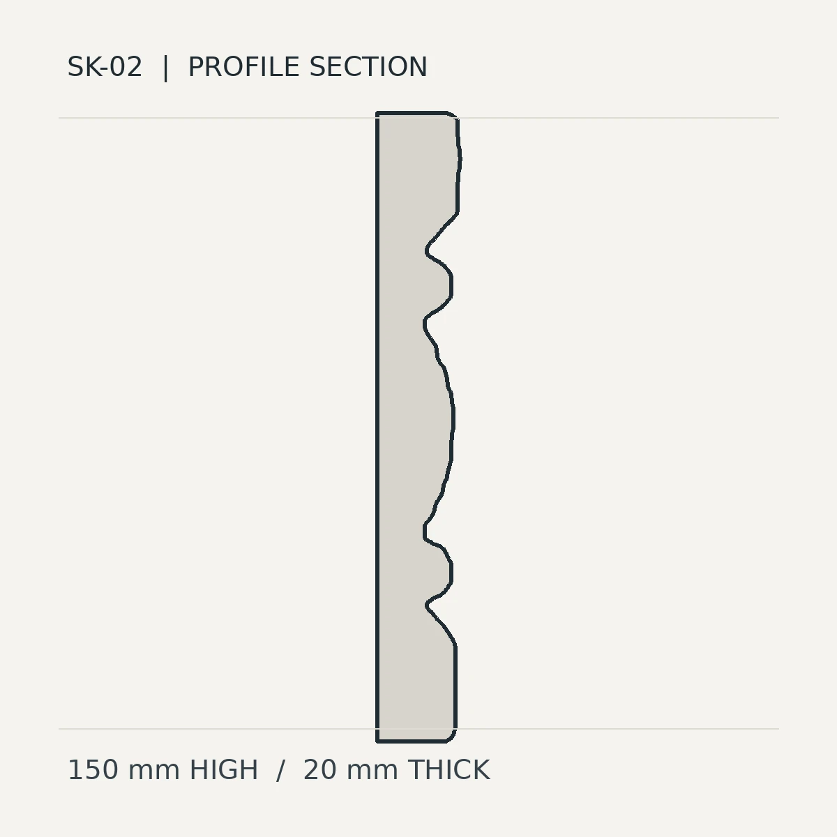 Heritage Bead & Cove (SK-02) technical cross-section preview, not finished stone photography