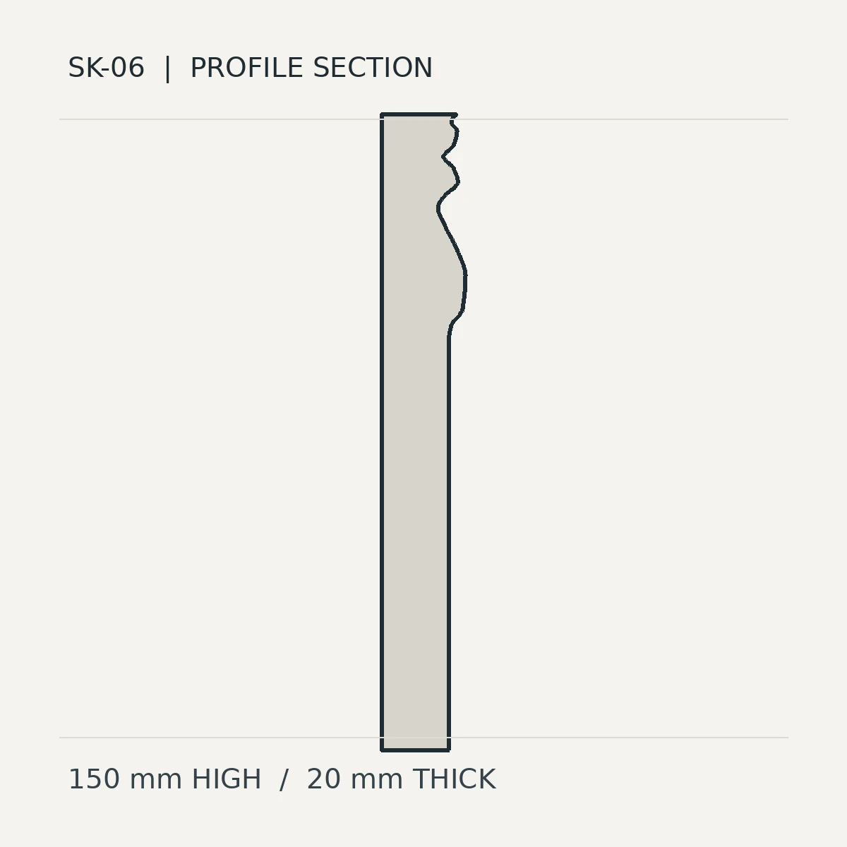 Soft Torus (SK-06) technical cross-section preview, not finished stone photography