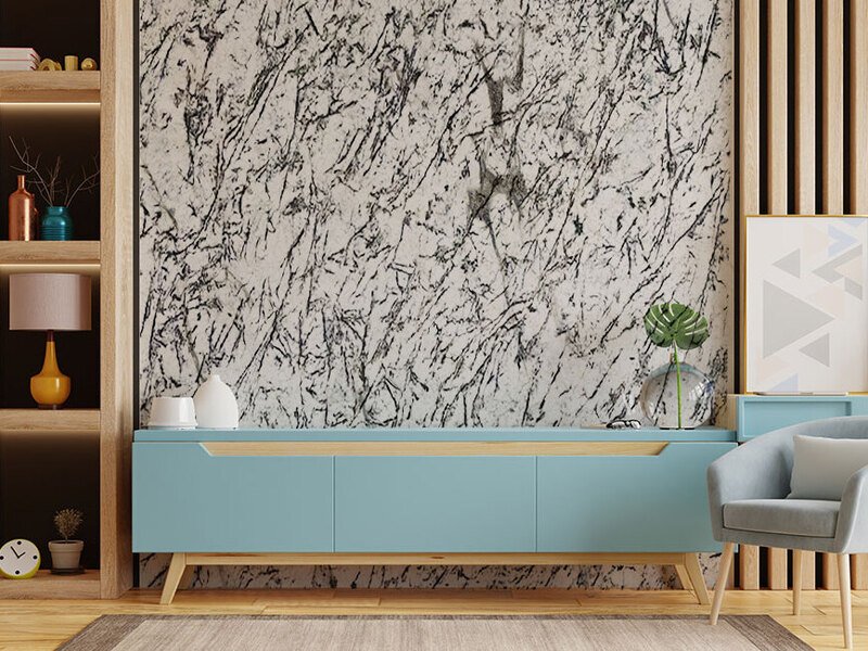 Alaska white granite on wall